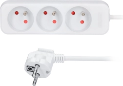 Cable alargador Solight con 3 tomas, 7 m, blanco