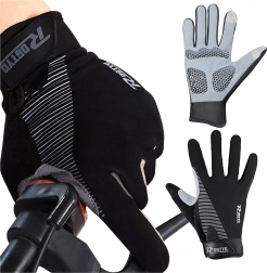 Guantes de ciclismo de invierno con dedos táctiles y cobertura completa