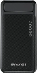 Powerbank 20000 mAh P6K con pantalla y 2× USB‑A