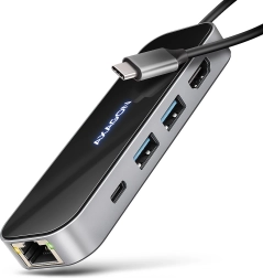 Hub USB-C multipuerto 6 en 1 con HDMI 4K/60 Hz, GLAN y PD 100 W
