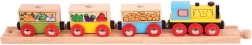 Bigjigs Rail tren de carga con verduras y vías