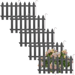 Valla decorativa de jardín grafito 30 × 30 cm, juego de 10 unidades