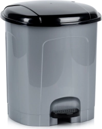 Papelera de plástico con pedal 11,5 l – gris