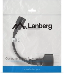 Cable de extensión de alimentación IEC 320 C14 a Schuko, 20 cm, negro