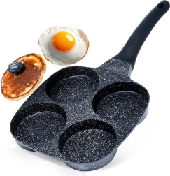 Sartén de granito para huevos con 4 cavidades Black Line 19 × 19 cm