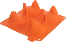 Molde de silicona para galletas y bombones – pollitos, naranja