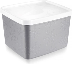 Caja de plástico gris para alimentos con tapa 1,1 l