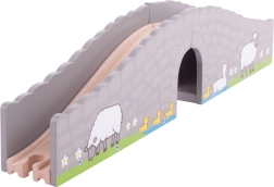 Puente de granja de madera para trenes