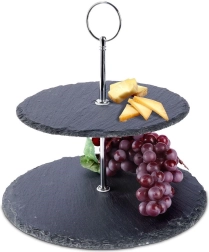 Etajera de pizarra de dos niveles 23 cm
