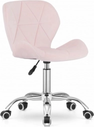 Silla de oficina giratoria con respaldo ancho, terciopelo rosa AVOLA