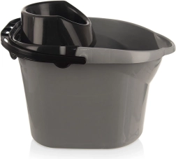 Cubo de fregona gris de 12 l con escurridor