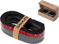 Alerón universal de goma para parachoques con patrón de carbono 2,5 m – negro
