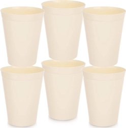 Vasos de plástico color crema SANDY 300 ml – juego de 6 uds.