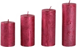 Velas de Adviento rojas, set de 4 uds.