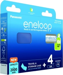 Baterías recargables Eneloop AA 2000 mAh – set de 4 uds. con estuche