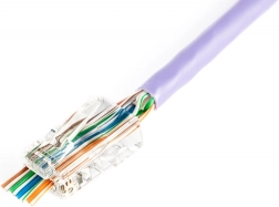 Conector pasante RJ45 (8P8C) Cat.5e, no apantallado, AWG 26–24, paquete de 100 uds.