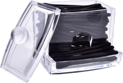 Dispensador elegante y transparente de bastoncillos cosméticos de acrílico