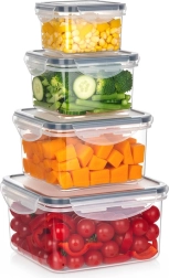 Juego de recipientes herméticos para alimentos con junta, 4 uds