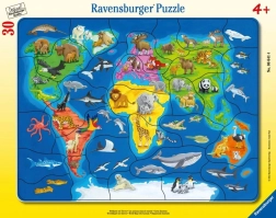 Rompecabezas Ravensburger mapa mundial de animales