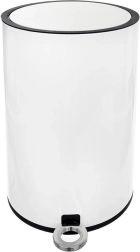 Cubo de basura metálico con pedal 6 l – blanco