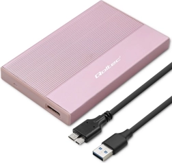Caja de aluminio para disco 2.5" SATA con USB 3.0, 5 Gb/s, hasta 2 TB – rosa