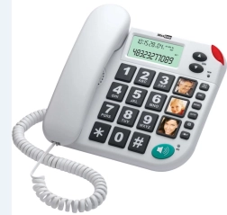 Teléfono con cable MaxCom KXT 480 BB blanco
