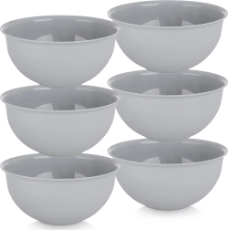 Cuencos de plástico Sandy 13 cm, 500 ml, grises, juego de 6 uds.
