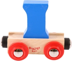 Vagón con la letra I para la vía de tren de madera Bigjigs Rail