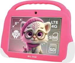 Tablet infantil Blow KidsTAB 8 4G, 8" FHD, 4 GB/64 GB, rosa