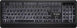 Teclado USB silencioso e iluminado con teclas de perfil bajo