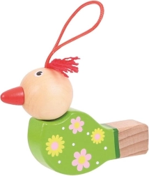 Silbato de madera con forma de pajarito – Verde
