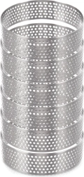 Aros perforados de acero inoxidable para tartaletas 7 cm, set de 6 uds