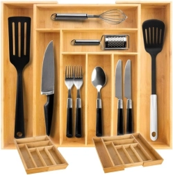 Organizador extensible de bambú para cajones RUHHY