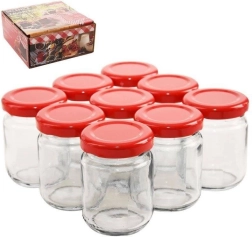 Tarros de conservas de vidrio con tapa de rosca 60 ml, set de 9 uds.