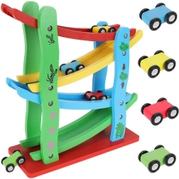 Pista de carreras de madera para coches