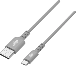 Cable de silicona USB–USB‑C de 1 m, gris, Quick Charge
