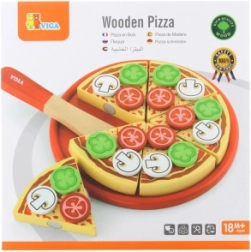 Pizza de madera para cortar para niños 18m+