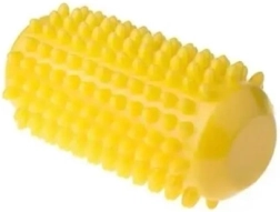 Rodillo de masaje rehabilitador Fizjo con púas 12,8 cm amarillo