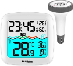 Termómetro de piscina con estación meteorológica GREENBLUE GB216