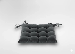 Cojín acolchado para silla 40 × 40 × 6 cm – gris oscuro