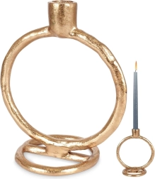 Candelabro dorado de aluminio 19 cm
