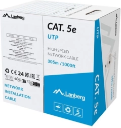 Lanberg cable de red UTP Cat.5E 305 m gris Fluke superó la prueba