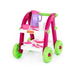 Carrito de té infantil con vajilla