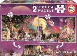Puzzle Panorama Hadas de cuento 2x100 piezas