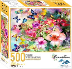 Puzzle de mesa Flores y mariposas de Brain Tree