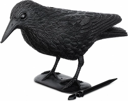 Gran cuervo: espantapájaros para palomas y estorninos para balcón y jardín 38 × 12,5 × 23 cm - 1 unidad
