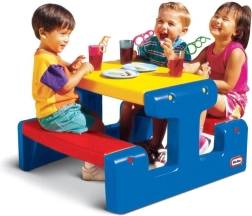 Mesa de pícnic infantil LITTLE TIKES Jr con bancos – azul