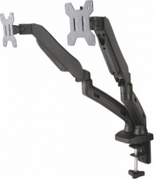 Soporte de escritorio con muelle de gas para 2 monitores LED/LCD de 13-27 pulgadas