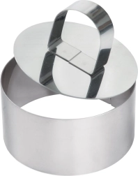 Aro moldeador de cocina de acero inoxidable con prensador, 8 cm