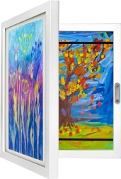 Marco artístico para dibujos infantiles A4 con apertura – capacidad de hasta 150 obras